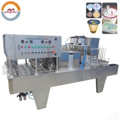 Automatic Yogurt Plastic Cup Filling and Sealing Packing Machine Auto Yoghurt Curd Milk Pods Packaging Line Equipment for Sale