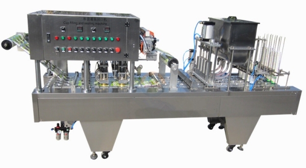 Automatic Fruit Jam Dipping Sauce Plastic Cup Filling and Sealing Packing Machine Fill Seal Packaging Line Small Filler Sealer