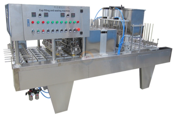 Automatic Jelly Cup Filling and Sealing Packing Machine Auto Small Liquid Pudding Mini Jello Plastic Cup Packaging Line for Sale