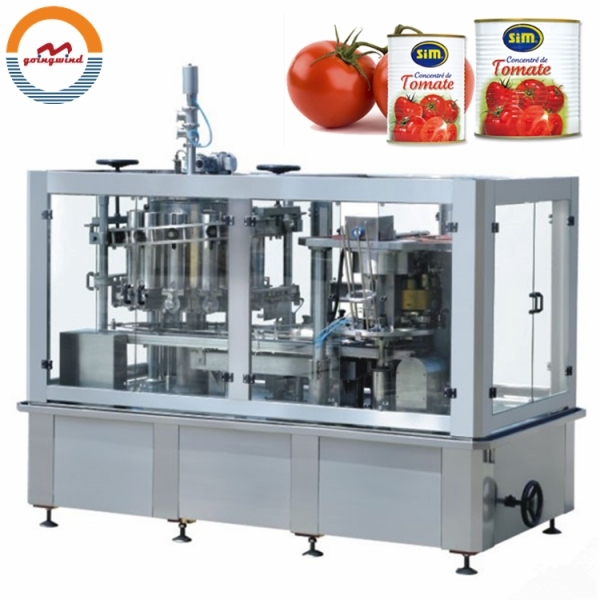 Automatic Tomato Paste Tin Can Filling and Seaming Packing Machine Canned apple Hot Curry Sauce Canning Capping Packaging Line