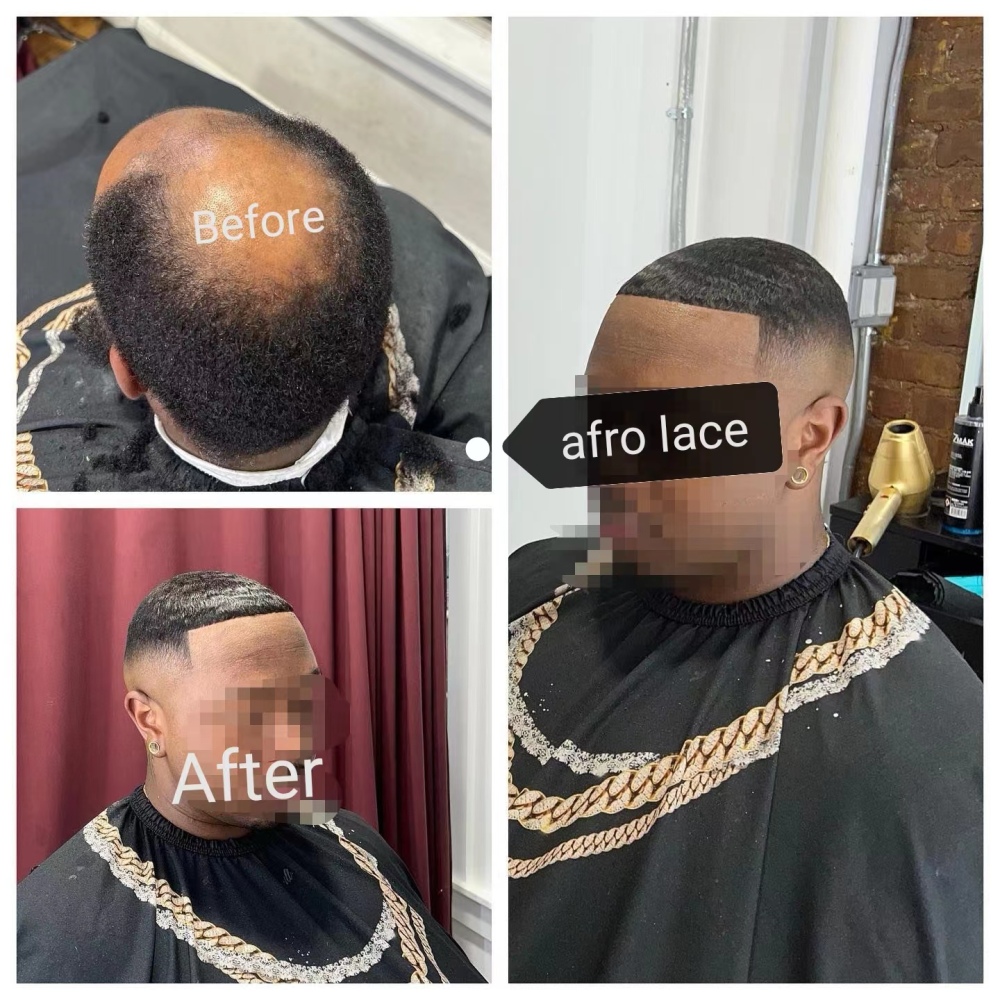 Malelionhair Afro Full Lace toupee for black men