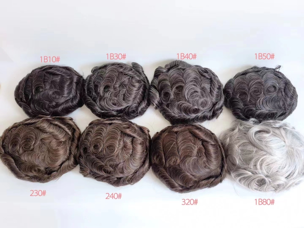 Malelionhair Toupee For Men French Lace Front Bleached Knots And Clear PU Human Hair System For Men Q6