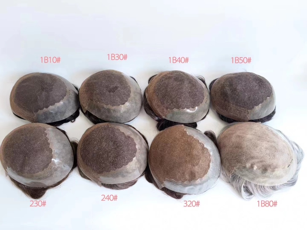 Malelionhair Toupee For Men French Lace Front Bleached Knots And Clear PU Human Hair System For Men Q6