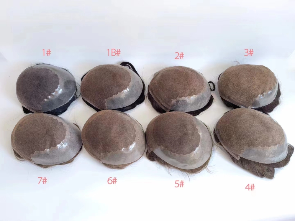 Malelionhair Toupee For Men French Lace Front Bleached Knots And Clear PU Human Hair System For Men Q6
