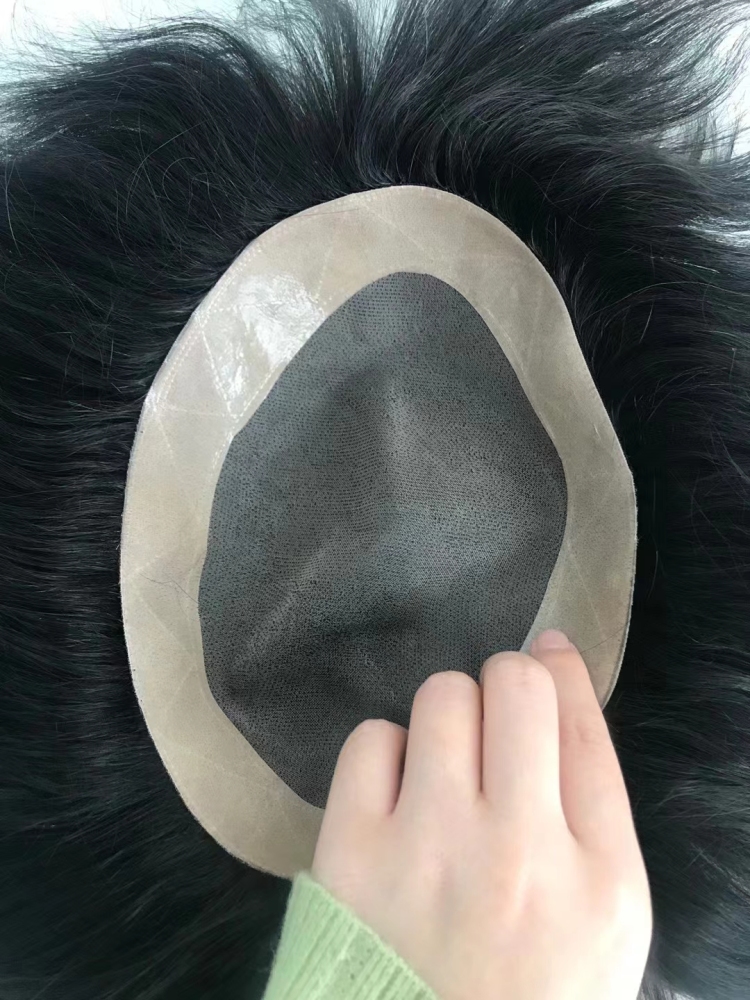 Malelionhair Toupee For Men Mono Lace+NPU Around Real Human Hair System Replacement For Men DURO MONO MF