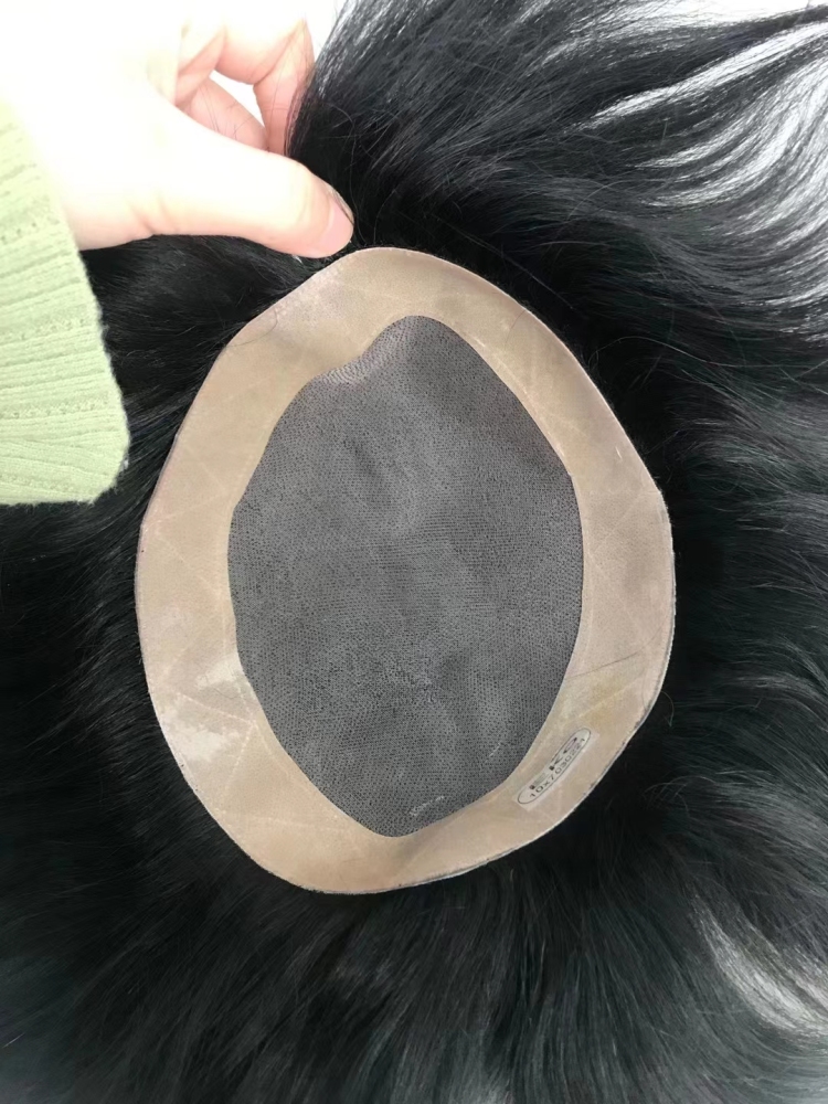 Malelionhair Durable Mens Toupee Mono Lace NPU Around Human Hair System For Men DURO MONO MF2