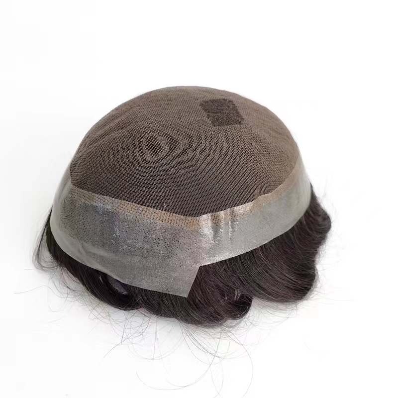 Malelionhair Toupee For Men French Lace Center PU Around Easy To Tape Mens Hair System Australia