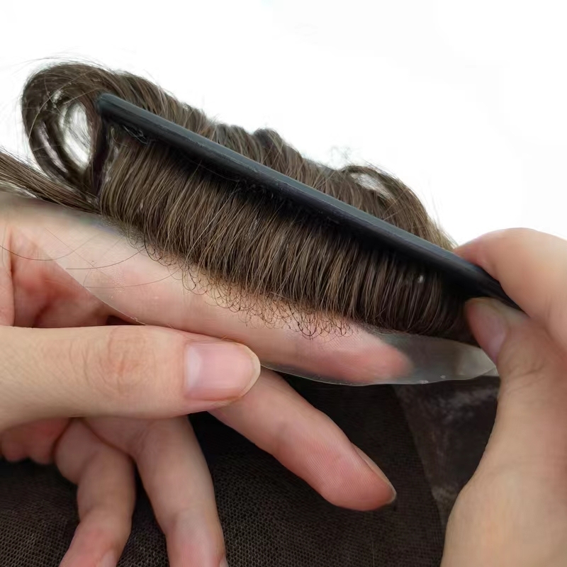 Malelionhair Toupee For Men French Lace Center PU Around Easy To Tape Mens Hair System Australia