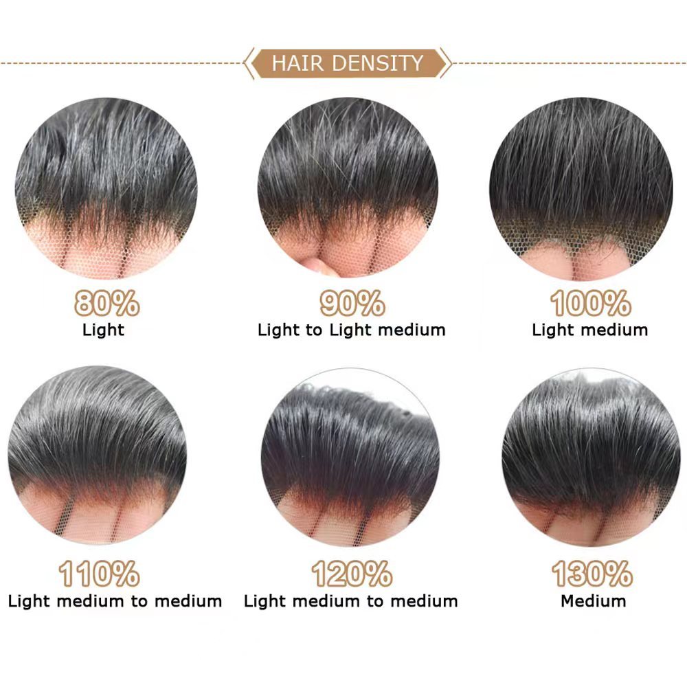 BIO Hair Piece For Men Undetectable French Lace Front PU Around Center 100% Human Hair Easy To Tape Mens Hair System