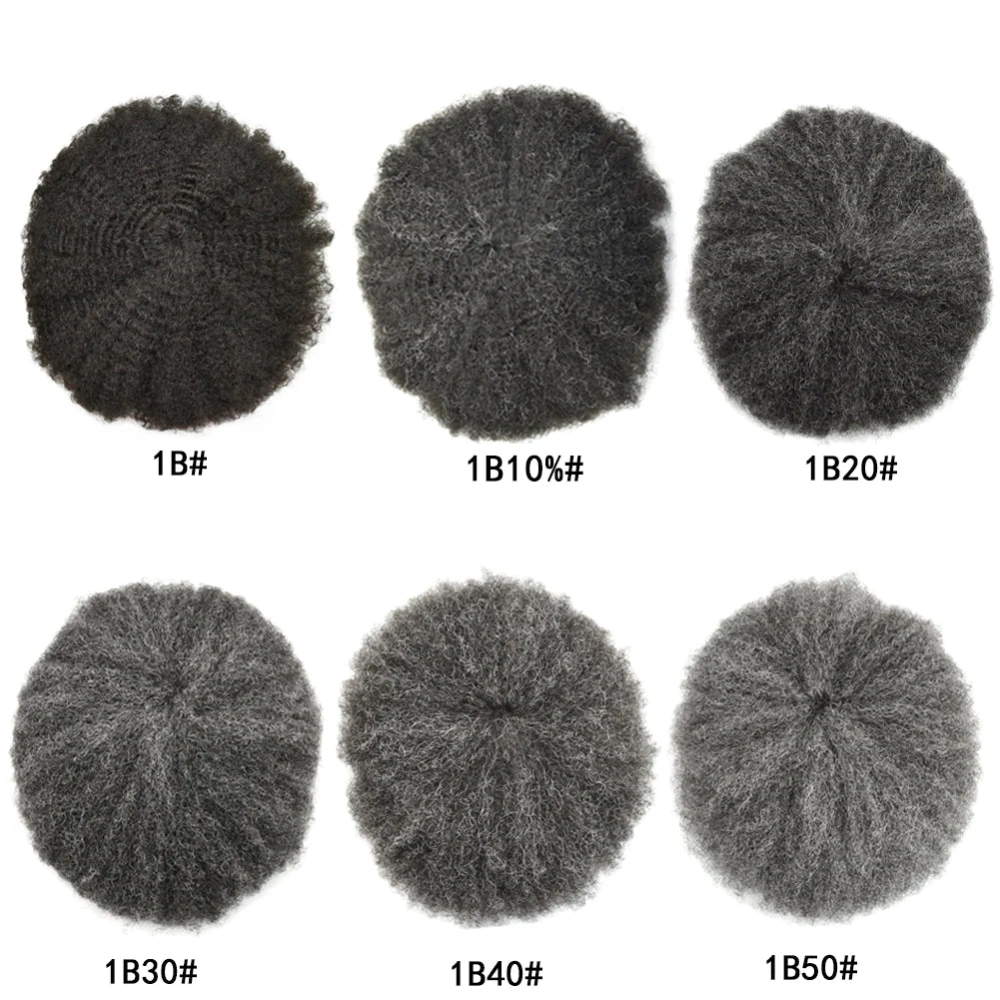 Q6 Afro Kinky Curly Mens Hair Units For African American Black Men Hair Replacement System Weave Hair Pieces For Men