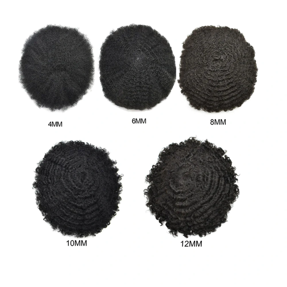 Q6 Afro Kinky Curly Mens Hair Units For African American Black Men Hair Replacement System Weave Hair Pieces For Men