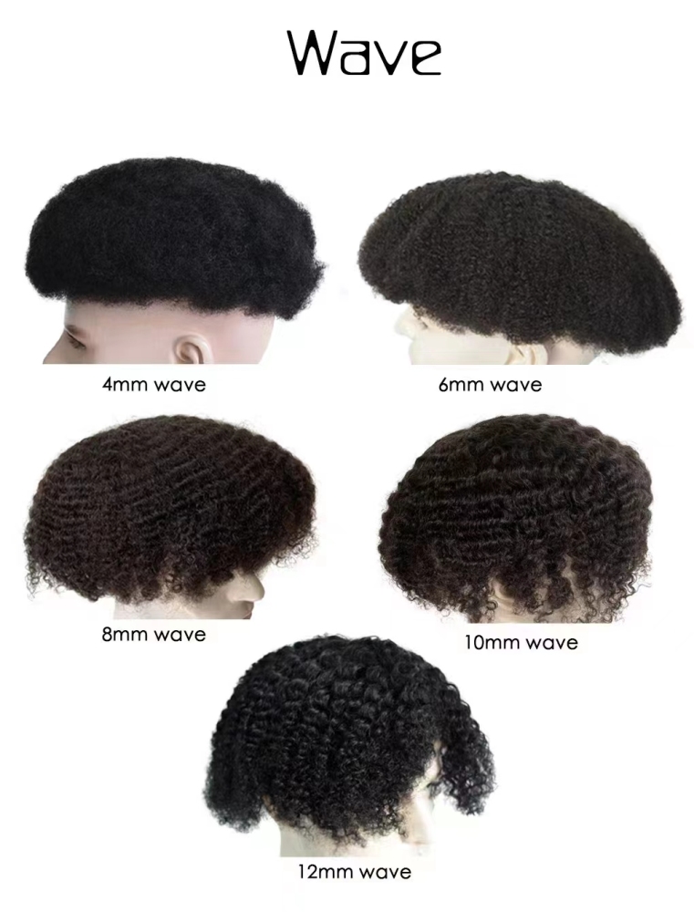 Q6 Afro Kinky Curly Mens Hair Units For African American Black Men French Lace With PU Hair Replacement System Weave Hair Pieces For Men