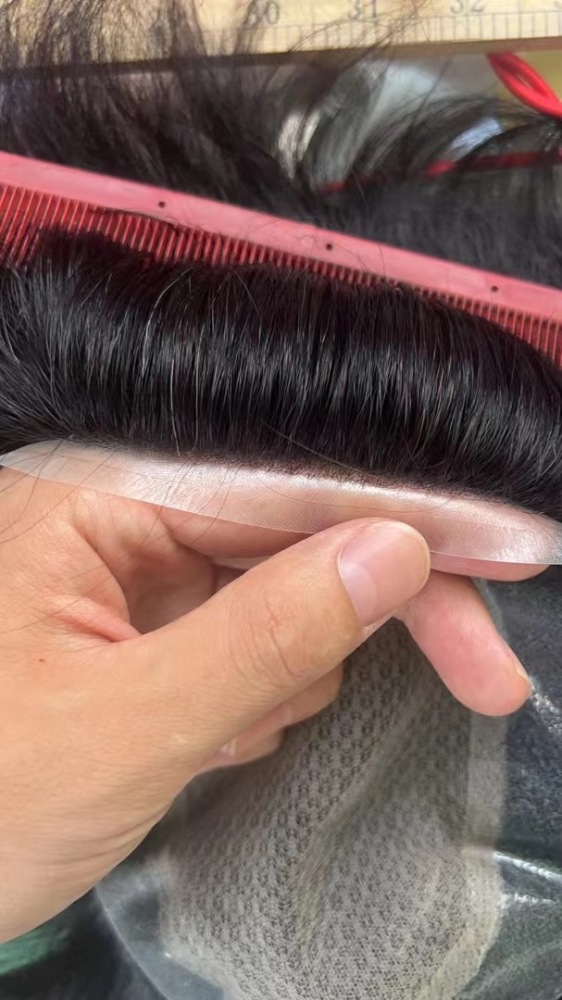 Silk Base Center Clear PU Around Hair System For Men SAP