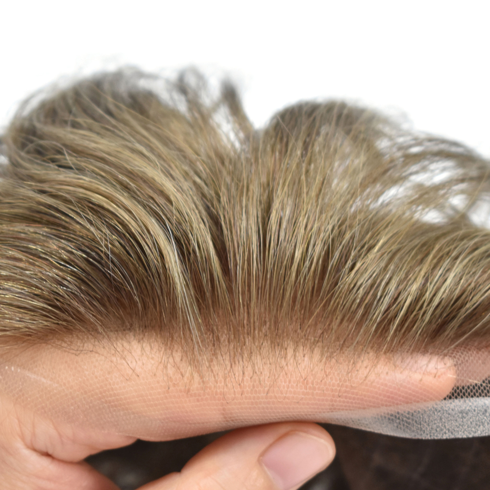 BX2 MENS HAIR SYSTEM BLEACHING REAL HUMAN HAIR PIECE FOR MEN