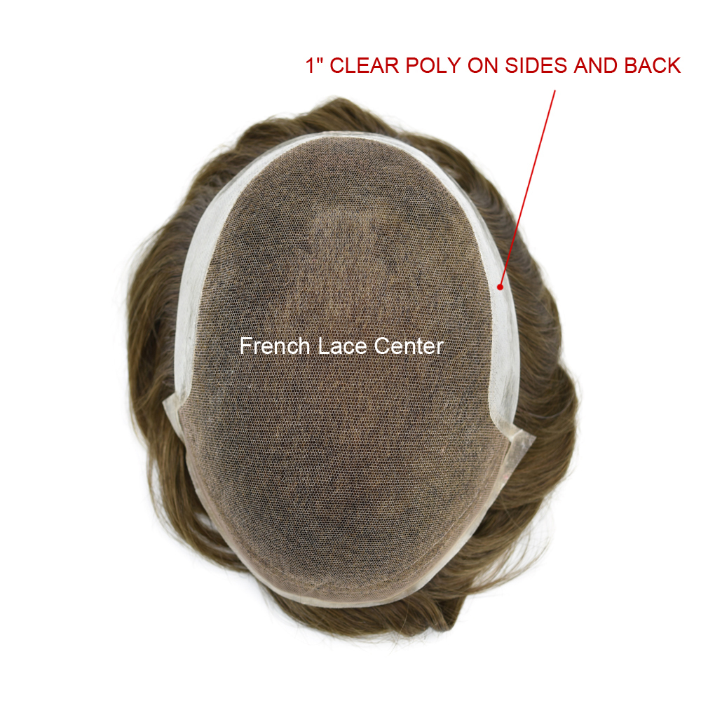 BX2 MENS HAIR SYSTEM BLEACHING REAL HUMAN HAIR PIECE FOR MEN