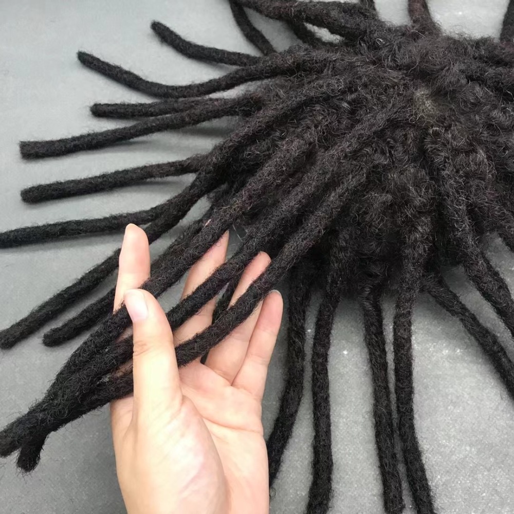 Tupe dreadlocks for balck men Locs long braids wigs full clear poly hair units for men