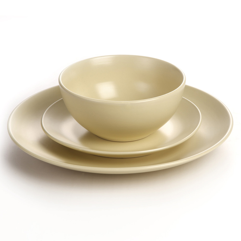 Stoneware matt monochrome glaze dinner sets