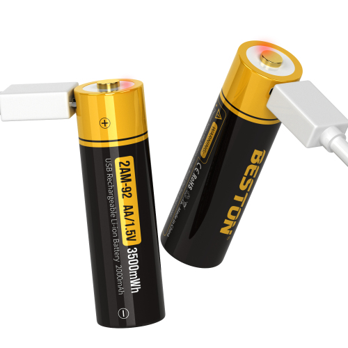 Beston USB 1.5V AA Lithium Rechargeable Battery 3500mWh