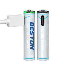 Bateria recarregável de lítio AAA USB 1,5V Beston 600mWh