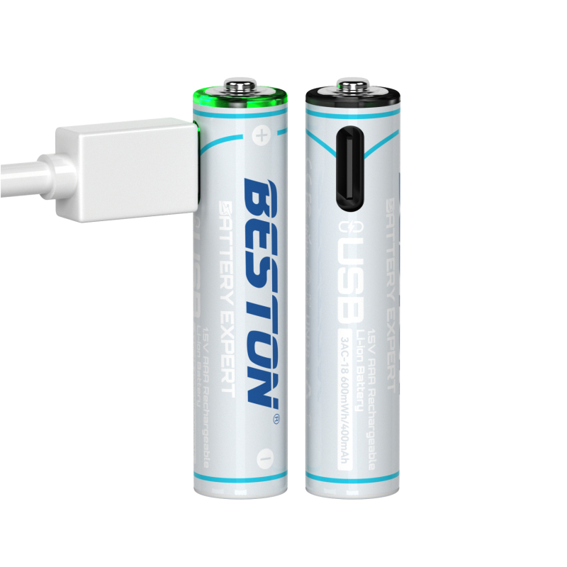 Batería recargable de litio Beston USB 1.5V AAA 600mWh