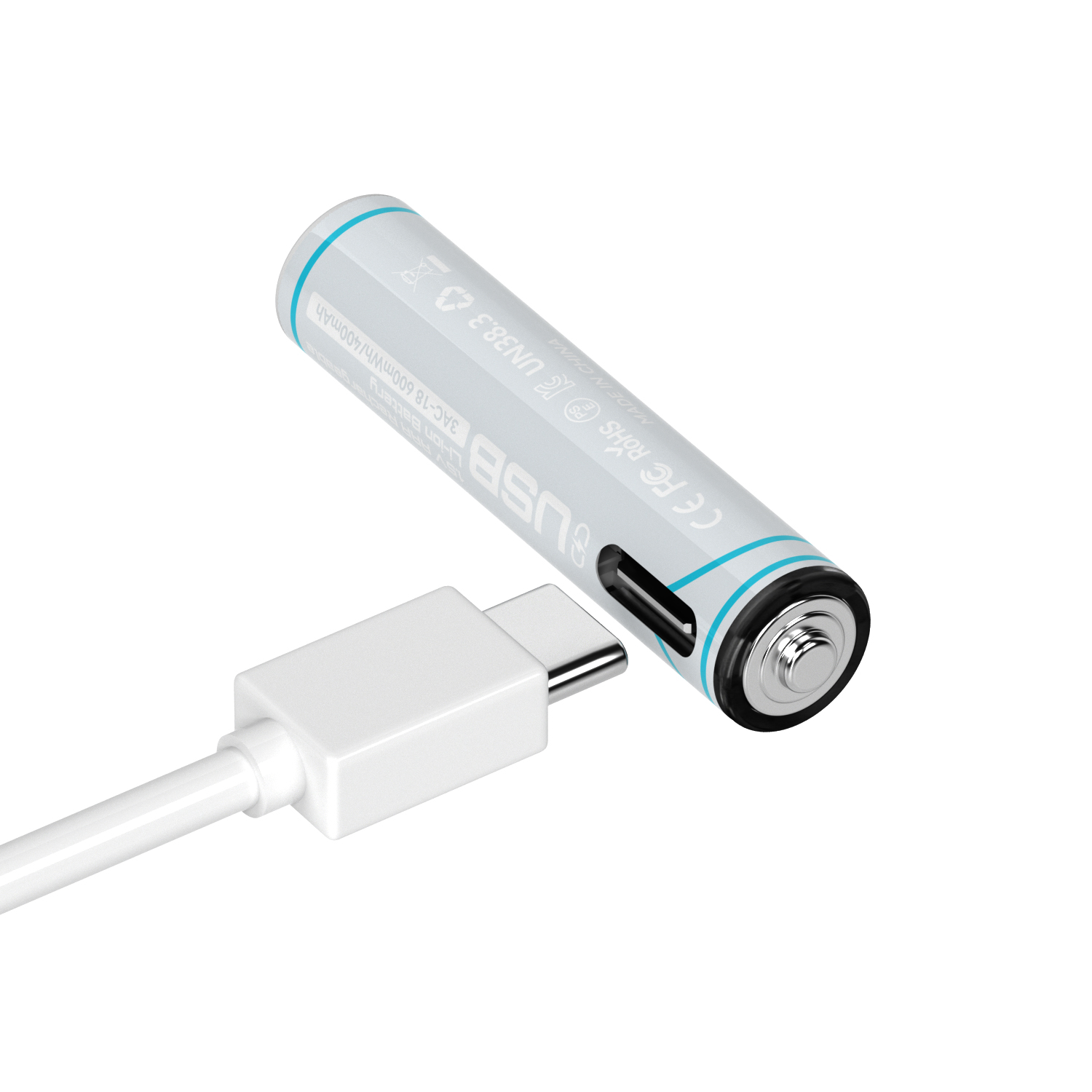 बेस्टन USB 1.5V AAA लिथियम रिचार्जेबल बैटरी 600mWh