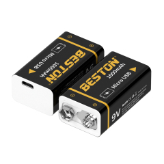 Beston USB 9V 1000mAh အားပြန်သွင်းနိုင်သော Lithium ဘက်ထရီ