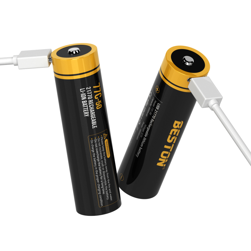 Batterie au lithium rechargeable Beston USB 3.7V 21770 5000mAh,Batterie au  lithium rechargeable de 3,7 V