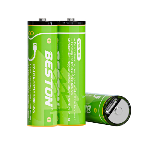 Beston USB 1.5V AA Lithium Rechargeable Battery 3000mWh