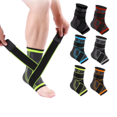 Compression Ankle Sleeve with Adjustable Strap Support for Outdoor Sports Fasciitis Ankle Brace Volleyball