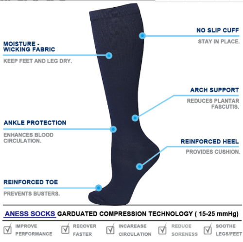 20-30mmhg copper compression medical men women socks nylon Athletic ...