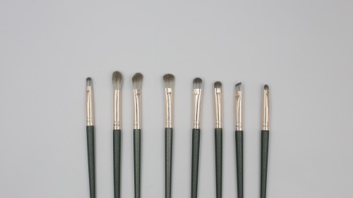 M1401 Green aluminum tube gradient wool makeup brush set