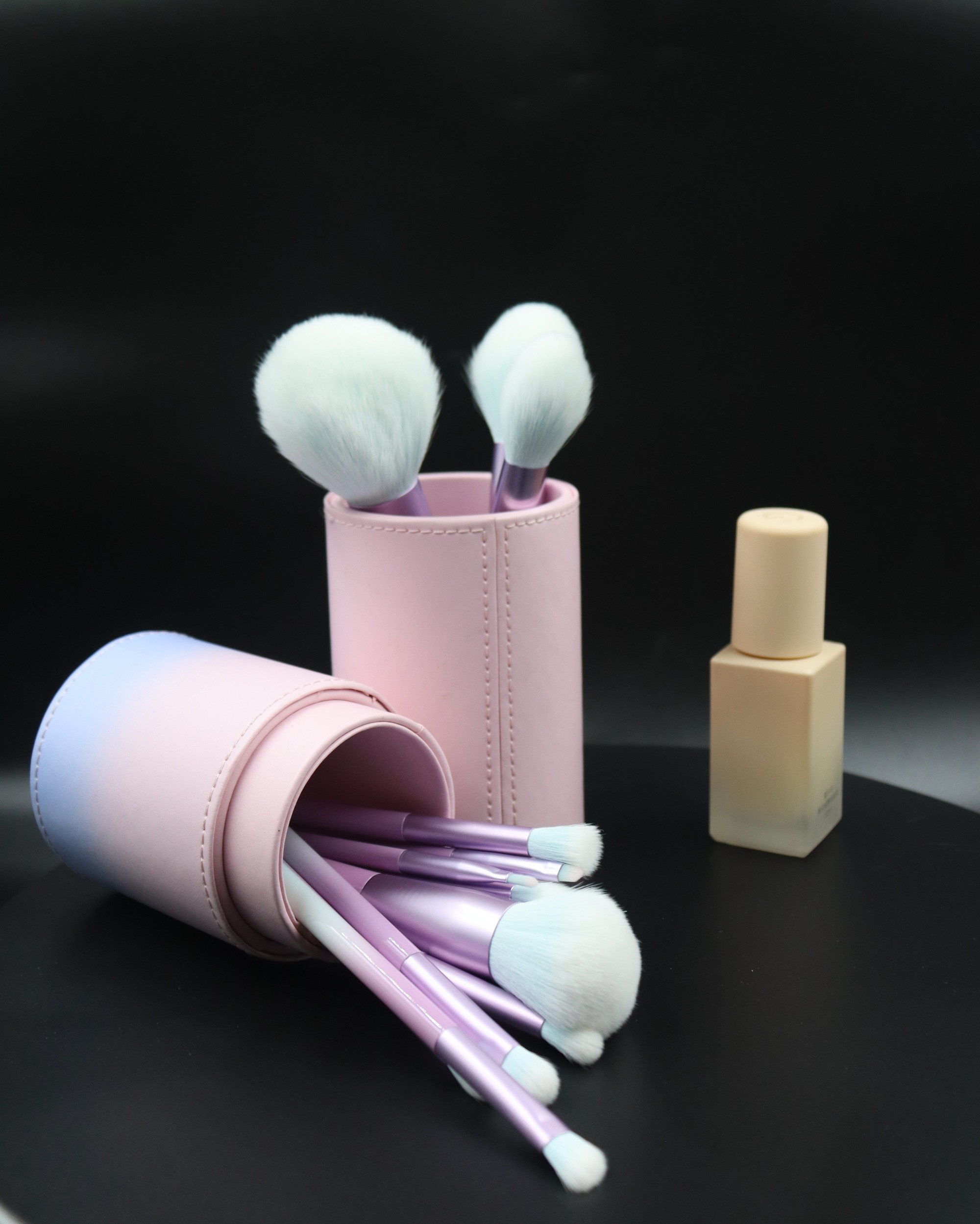 M1202 White Hair Powder White Gradient Handle Makeup Brush Set