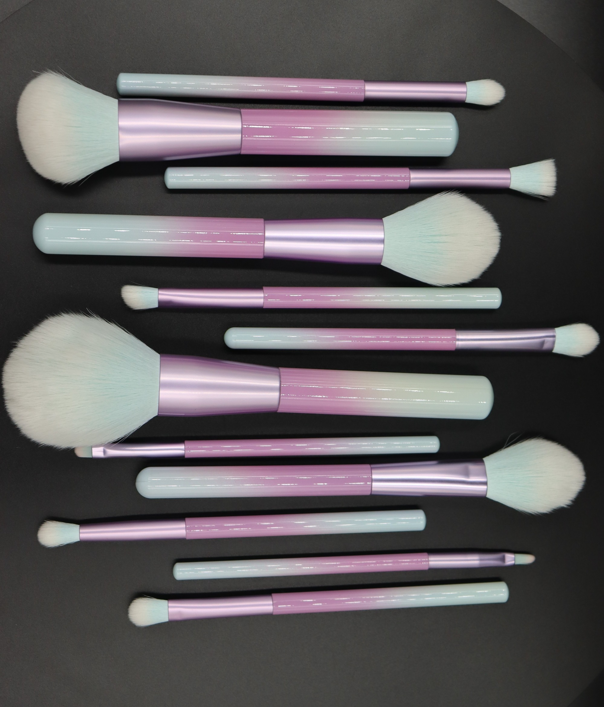 M1202 White Hair Powder White Gradient Handle Makeup Brush Set