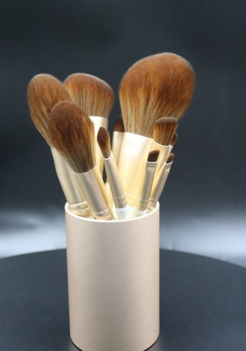 M1301 Red Brown White Handle Makeup Brush Set