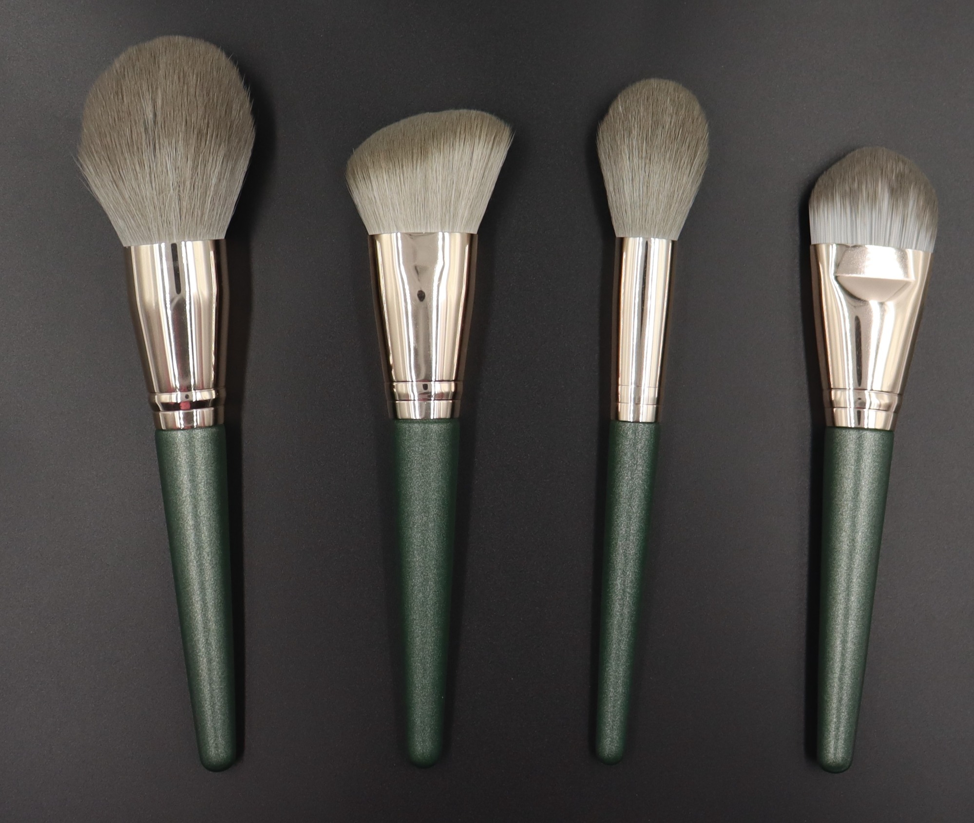 M1401 Green aluminum tube gradient wool makeup brush set
