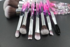 M1102 White gray fur powder black crystal handle