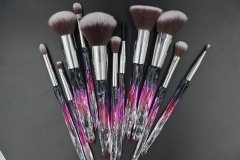 M1102 White gray fur powder black crystal handle