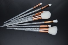 M704 White hair gold ferrules filled with broken diamonds plastic handle