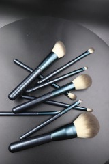 M905 White Brown Blue Lacquer Gloss Handle Makeup Brush Set