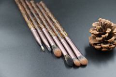 M901 Tan hair make-up brush set with old native wooden handle