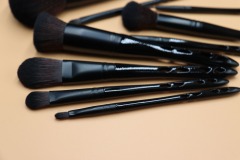 10Pcs Professional Vegan Wholesale Custom Logo Makeup Brush Manufacturer Luxury Label Black Makeup Brushes