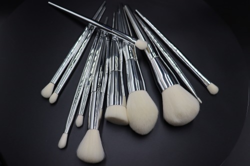 Factory latest design full body technology sense metal silver handle 11pcsmakeup brush set