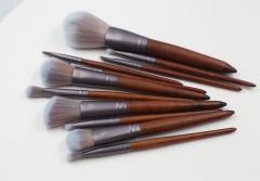 M1111 Rainbow Hair Silver Tube Dark Log Handle Feels Good Lightweight Makeup Brush Set