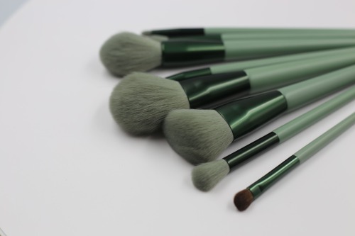 Dark grass green hair bright green tube grass green handle beauty brush set