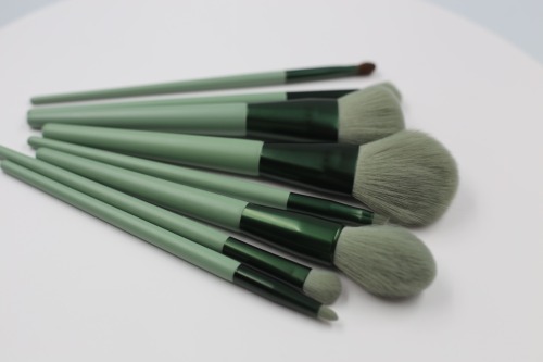 Dark grass green hair bright green tube grass green handle beauty brush set