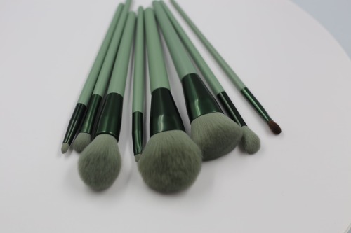 Dark grass green hair bright green tube grass green handle beauty brush set