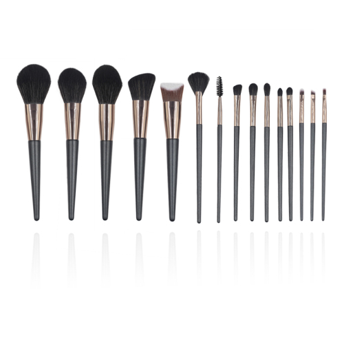 M1502 15pcs black makeup brush set stippling brush