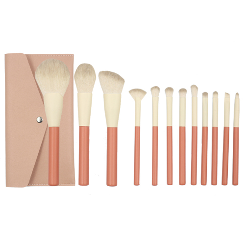 M1204 White Hair Sky Blue Gradient Handle Makeup Brush Set White Hair Pink Gradient Handle Makeup Brush Set