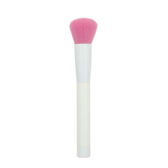 Blush brush with pink nylon hair and pure white handle