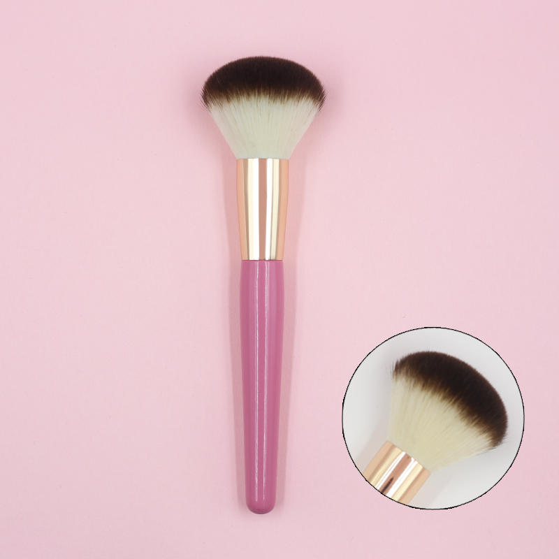Nylon wool aluminum tube rose red handle loose powder brush